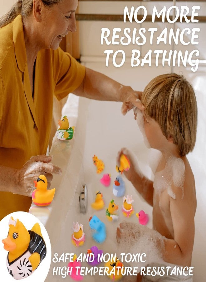 Dmsky 100 Pack Rubber Ducks in Bulk, Assorted Duckies for Jeeps Ducking, Rubber Duckies for Baby Bath Toys, Kids Bath Pool Toys Birthday Gifts Party Favors - Image 3